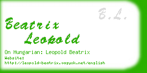 beatrix leopold business card